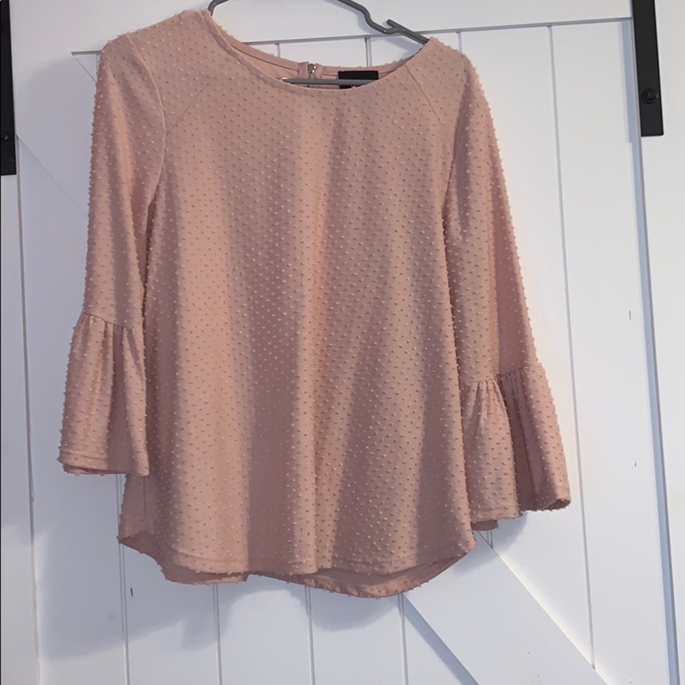 Swiss dot pink blouse
